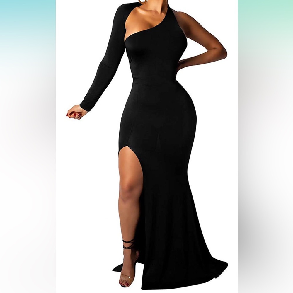 BRAND NEW Women's Sexy Elegant One Shoulder Backless Evening Long Dress SIZE L